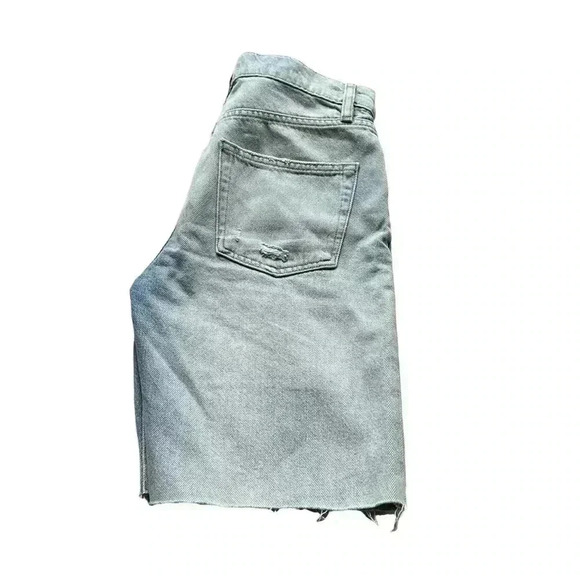FRAME LE SLOUCH LIGHT WASH DISTRESSED DENIM JEAN BERMUDA WOMEN’S SHORTS•SIZE 24• - Picture 7 of 8